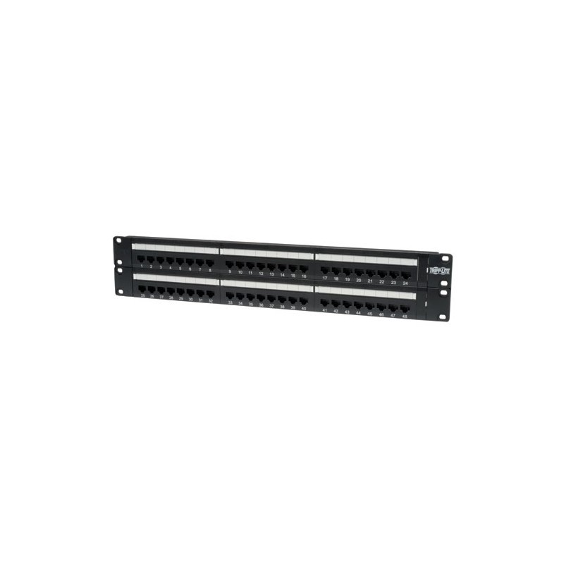 48-Port 2U Rack-Mount Cat6 110 Patch Panel, 568B, RJ45 Ethernet