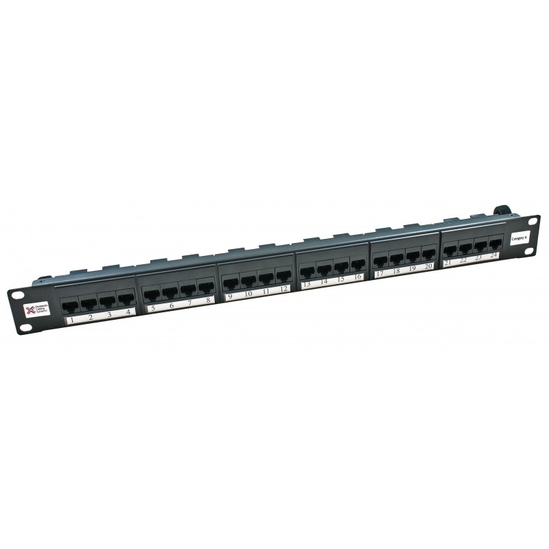 24 Port Patch Panel CAT6 0.5U Inline Pass Through Keystone Coupler UTP High  Density