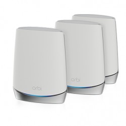 Netgear Orbi WiFi 6 wireless router Tri-band (2.4 GHz / 5 GHz / 5 GHz) Gigabit Ethernet Stainless steel, White