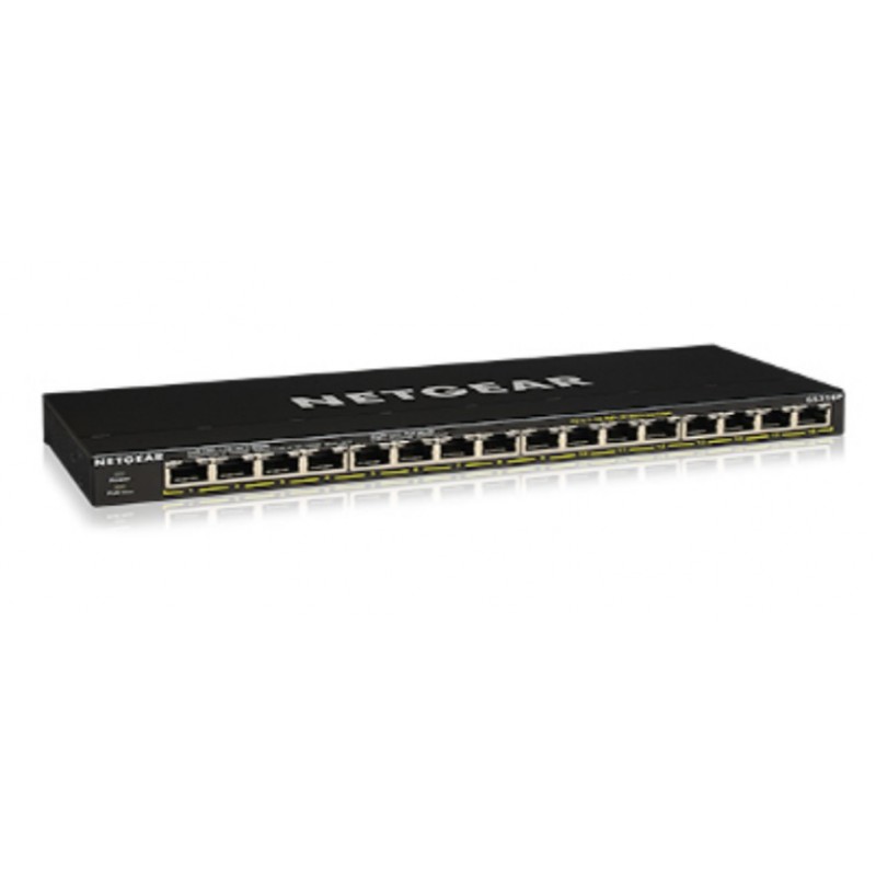 Netgear GS316P Unmanaged Gigabit Ethernet (10/100/1000) Black Power over Ethernet (PoE) Netgear GS316P Unmanaged Gigabit Ethernet (10/100/1000) Black Power over Ethernet (PoE)
