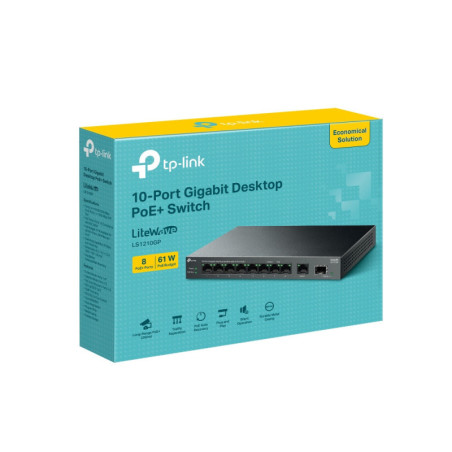 P-Link 10-Port Gigabit Desktop Switch with 8-Port PoE+