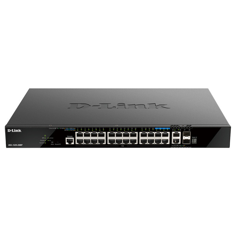 -Link D-Link 28-Port Gigabit Stackable POE+ Smart Managed Switch with 2 x 10GBase-T & 2 x 10G SFP+