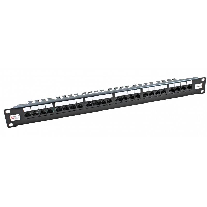 24 Port Patch Panel CAT6 0.5U Inline Pass Through Keystone Coupler UTP High  Density